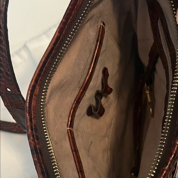 Brahmin Dark Brown Crocodile Crossbody Bag - Picture 5 of 7